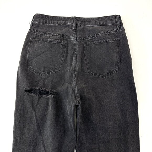 S.O.N.G. 90's Boyfriend Jeans Distressed Button Fly Women's size 11 Black Jeans - Picture 4 of 4